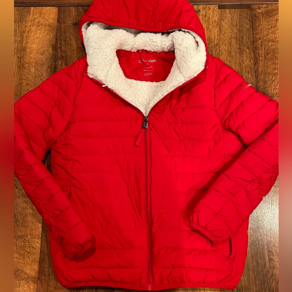 CALVIN KLEIN Men's Quilted Infinite Stretch Puffer Jacket Red Size Small
